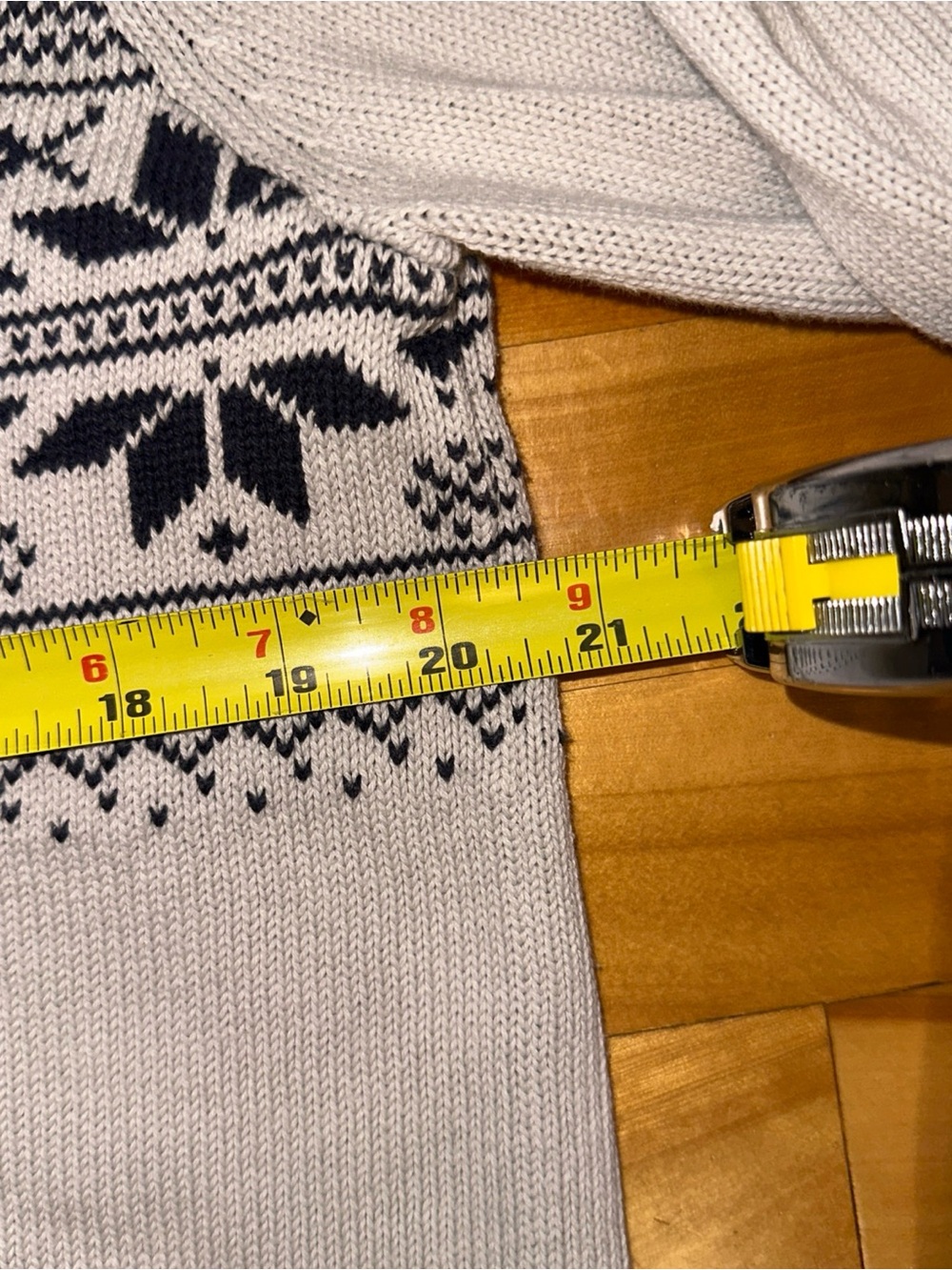 Nautica Mens M Fair Isle Sweater Gray Black 100% Cotton Nordic Crewneck - Picture 5 of 8